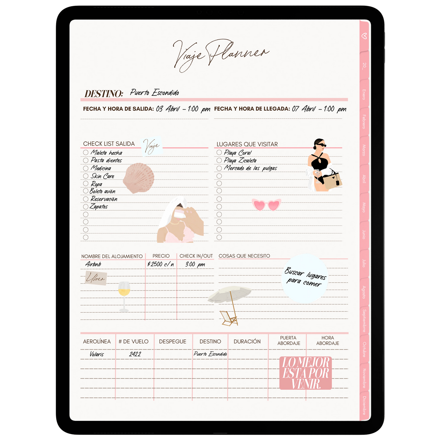 Bundle Agenda Digital "Nunca es tarde para empezar" + Girly Stickers Digitales